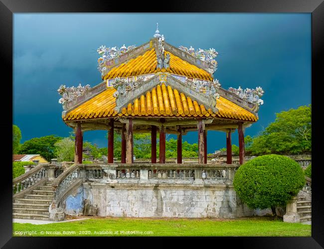 Outdoors part of the ancient Hue Citadel Framed Print by Nicolas Boivin