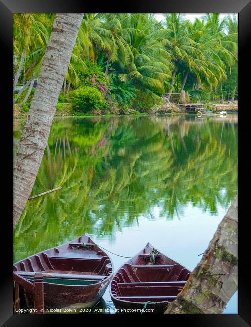 Peaceful people lifestyle in Hoi An Framed Print by Nicolas Boivin