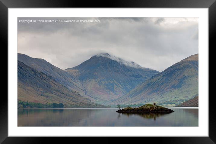 A view along Wast Water towards Great gable  Framed Mounted Print by Kevin Winter