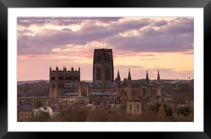 Durham Cathedral sunset Framed Mounted Print by Kevin Winter