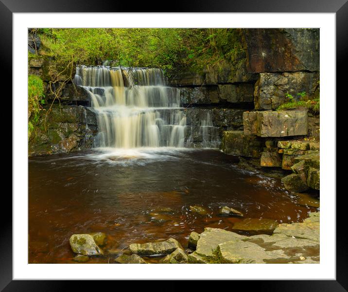 Bowlees Waterfall Framed Mounted Print by Kevin Winter