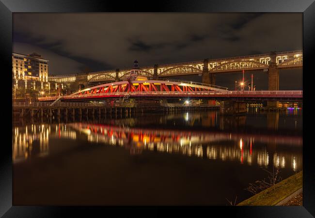Swing and High level bridges Framed Print by Kevin Winter