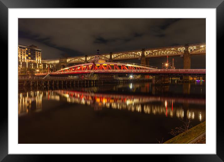 Swing and High level bridges Framed Mounted Print by Kevin Winter