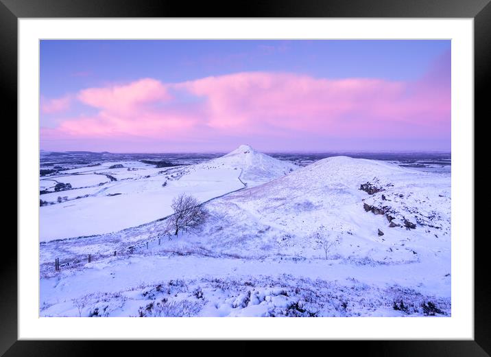 Path to Roseberry Topping in the snow Framed Mounted Print by Kevin Winter