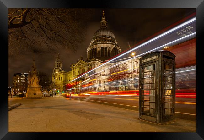 Illuminated London Landmarks Framed Print by Kevin Winter