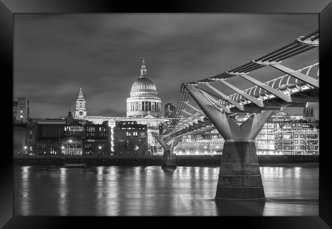 Millennium Bridge Leading to St Paul's Cathedral Framed Print by Kevin Winter