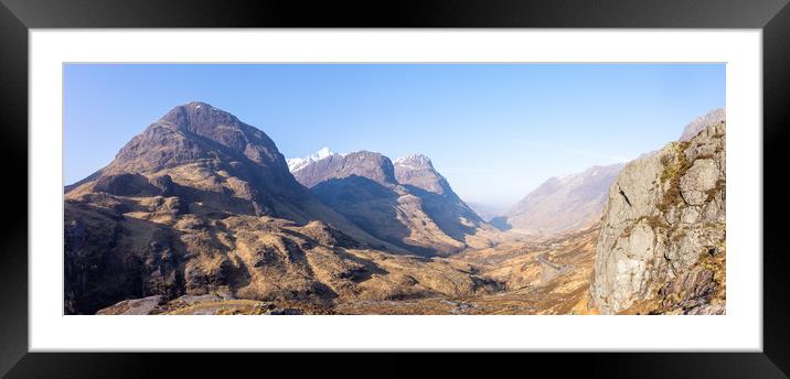 Pass of Glen coe Panoramic  Framed Mounted Print by Kevin Winter