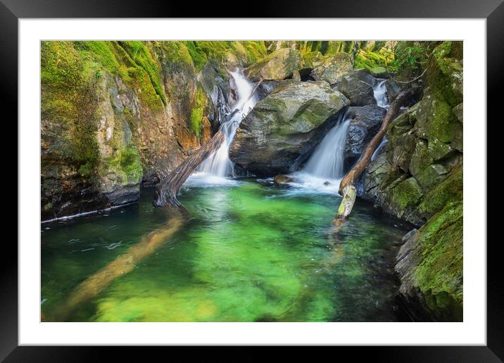 Waterfall near Rydal water Framed Mounted Print by Kevin Winter