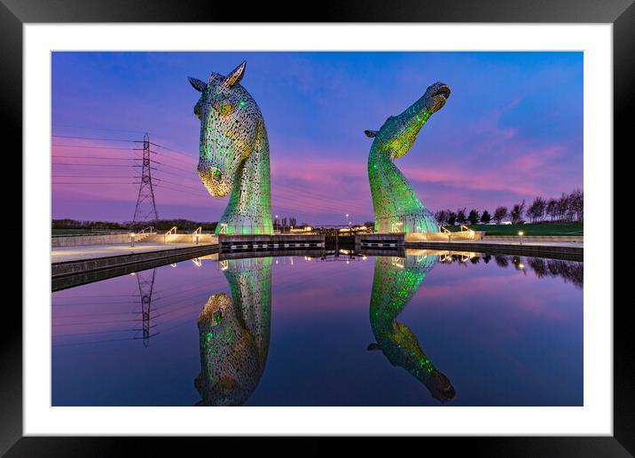 Green Kelpies Framed Mounted Print by Kevin Winter