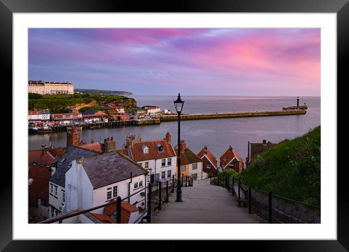 Whitby 199 steps Framed Mounted Print by Kevin Winter