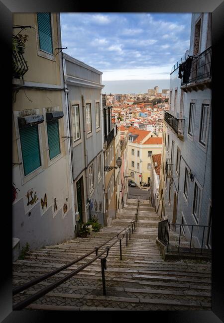 Streets of Lisbon Framed Print by Kevin Winter