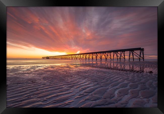 Steetley pier Sunrise Framed Print by Kevin Winter