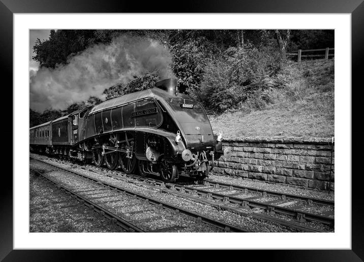 Sir Nigel Gresley steam train steaming in to Goath Framed Mounted Print by Kevin Winter