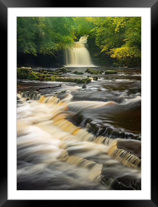 West Burton Falls Framed Mounted Print by Kevin Winter