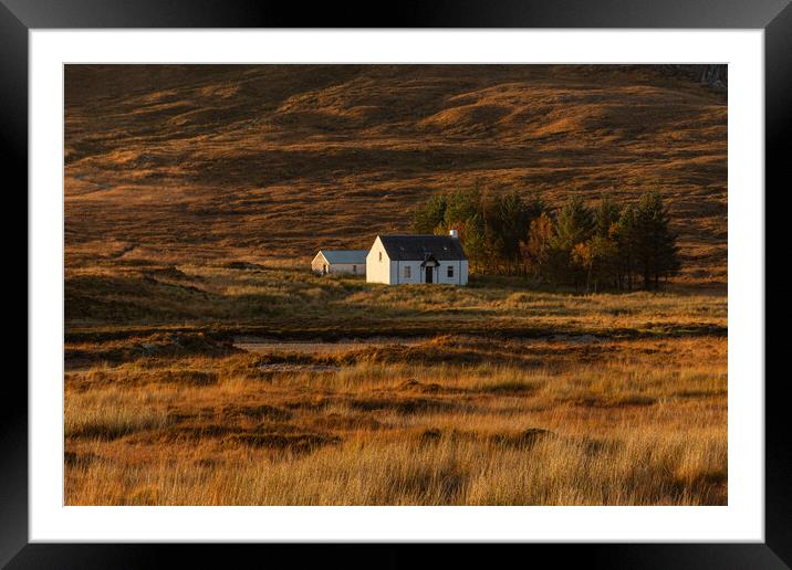 Lagangarbh hut in Autumn Framed Mounted Print by Kevin Winter