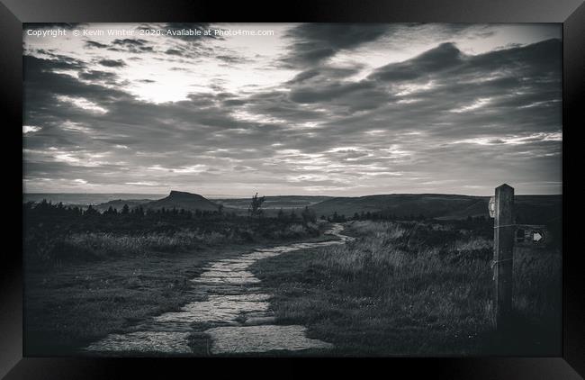 Cleveland Way Black & White Framed Print by Kevin Winter