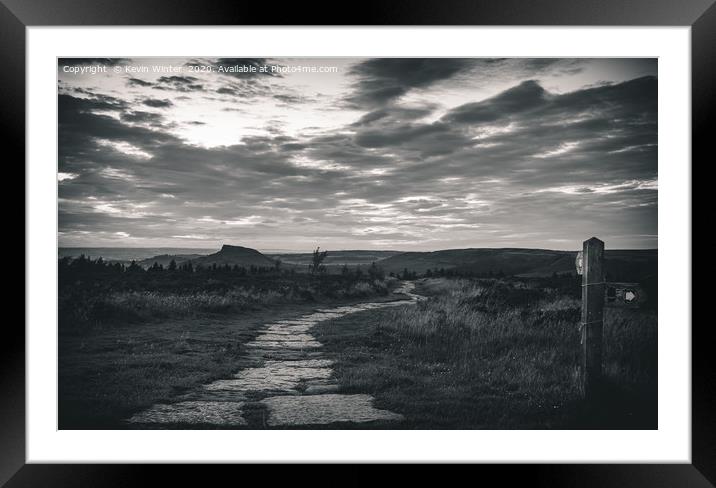Cleveland Way Black & White Framed Mounted Print by Kevin Winter