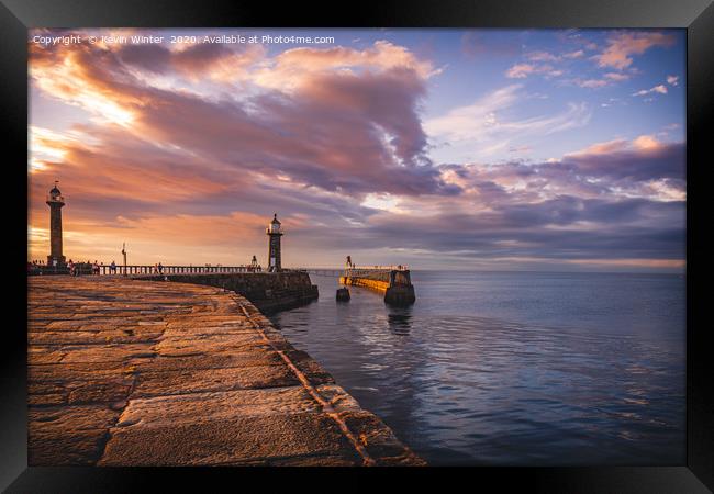 East Pier Skies Framed Print by Kevin Winter