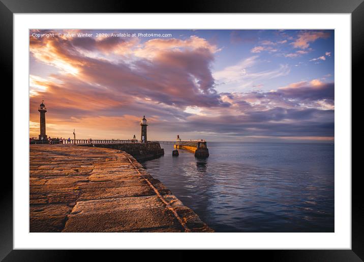 East Pier Skies Framed Mounted Print by Kevin Winter