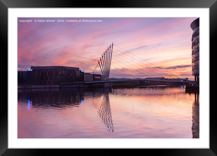 Sunset over Salford Quay Framed Mounted Print by Kevin Winter
