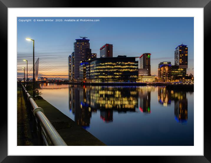 Across Salford quay Framed Mounted Print by Kevin Winter