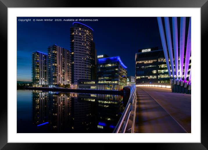 BBC Bridge in Salford quays Framed Mounted Print by Kevin Winter