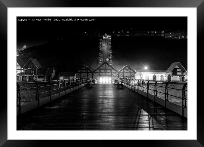 Saltburn Pier at Night Framed Mounted Print by Kevin Winter