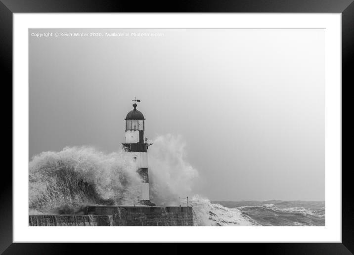 Crashing waves Framed Mounted Print by Kevin Winter