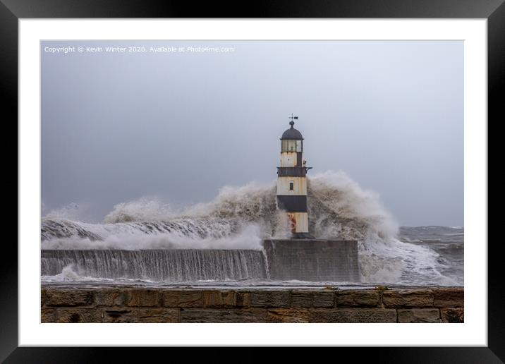 Battered by Waves Framed Mounted Print by Kevin Winter