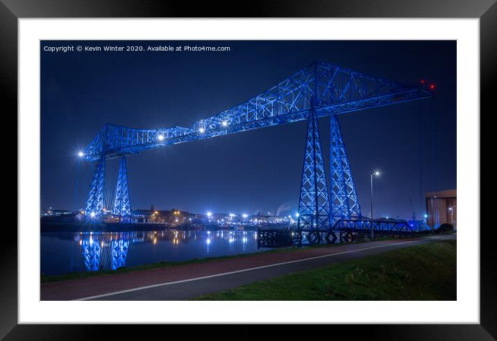 Tees Transporter Blue Framed Mounted Print by Kevin Winter