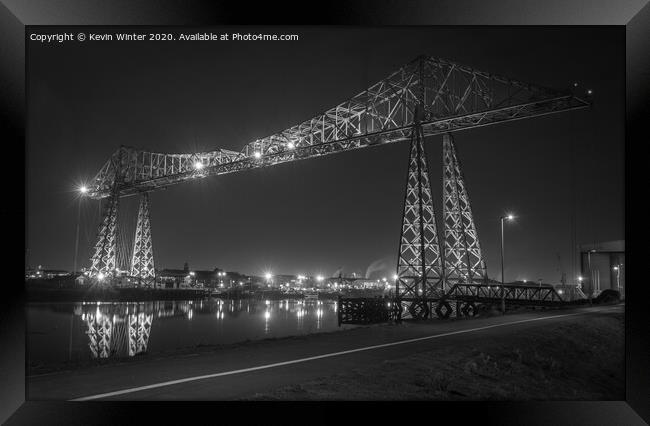 Tees Transporter black and White Framed Print by Kevin Winter