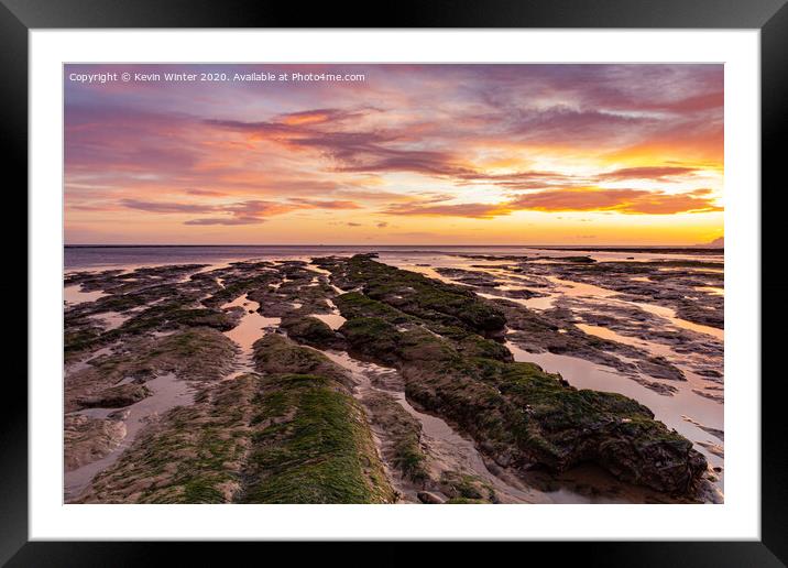 Redcar Rocks Framed Mounted Print by Kevin Winter