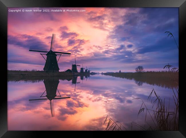 Kinderdijk Sunrise Framed Print by Kevin Winter