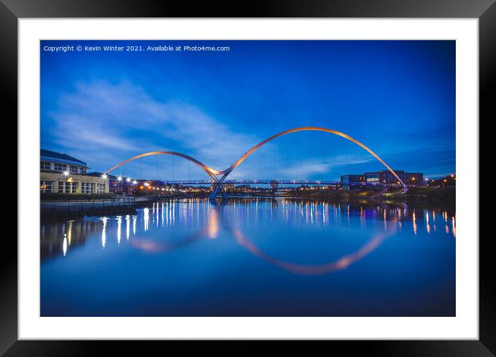 Tranquil Reflections of the Infinity Bridge Framed Mounted Print by Kevin Winter