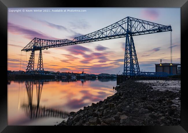 Tees Transporter at sunset Framed Print by Kevin Winter