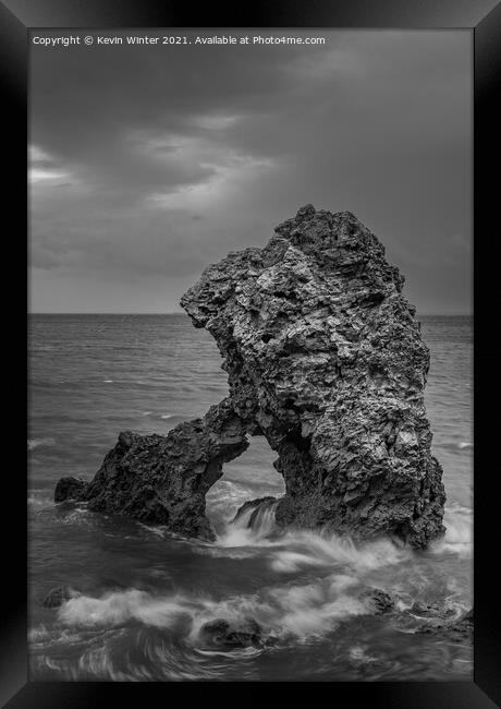 Stormy Shot rock Framed Print by Kevin Winter