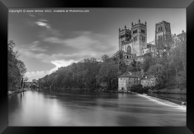 Durham Cathedral over the River Wear Framed Print by Kevin Winter