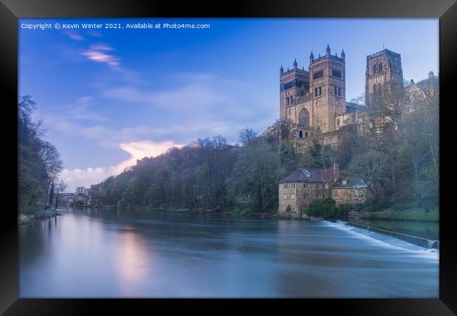 Durham Cathedral over the River Wear Framed Print by Kevin Winter