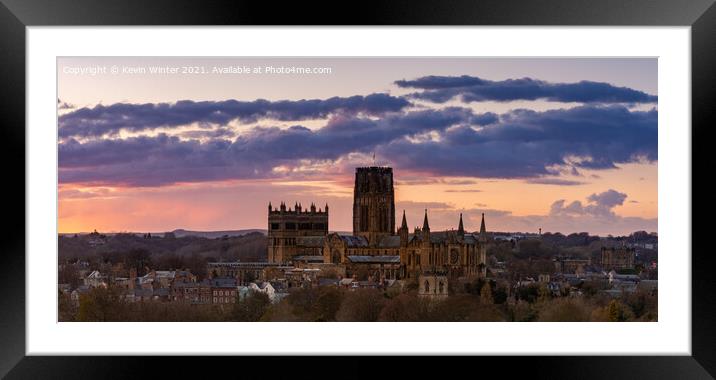 Durham Cathedral Panoramic Framed Mounted Print by Kevin Winter