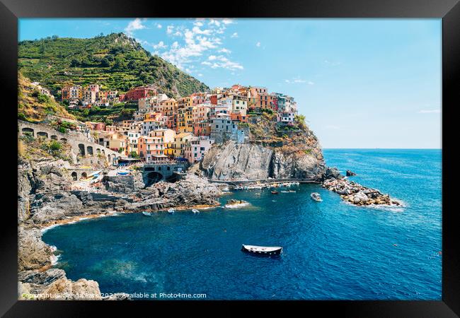 Manarola, Cinque Terre Framed Print by Sanga Park