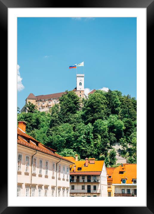 Ljubljana castle on hill Framed Mounted Print by Sanga Park