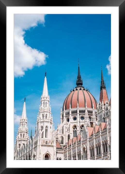 Hungarian Parliament Building in Budapest Framed Mounted Print by Sanga Park