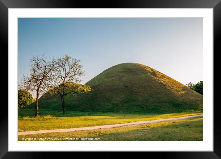 Daereungwon ancient tomb in Gyeongju Framed Mounted Print by Sanga Park