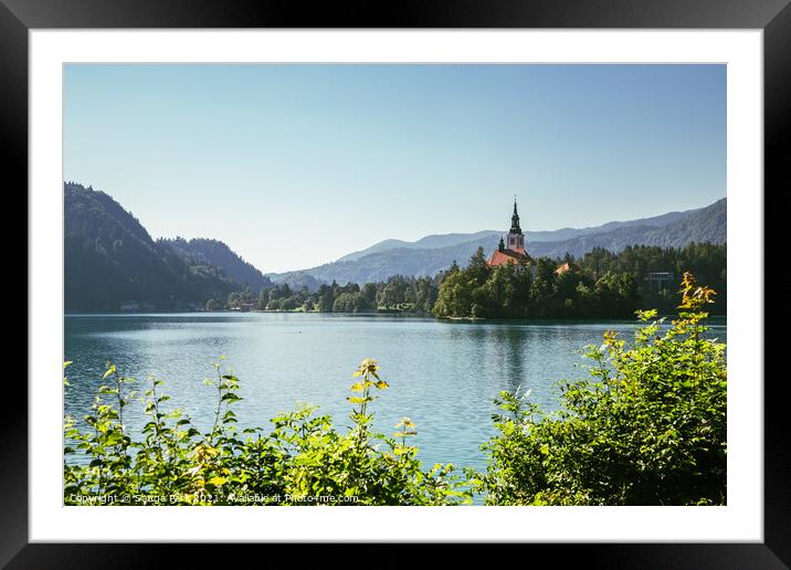 Lake Bled Framed Mounted Print by Sanga Park