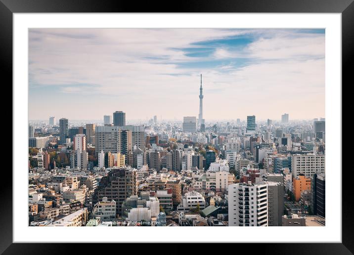 Panorama view of Tokyo city Framed Mounted Print by Sanga Park