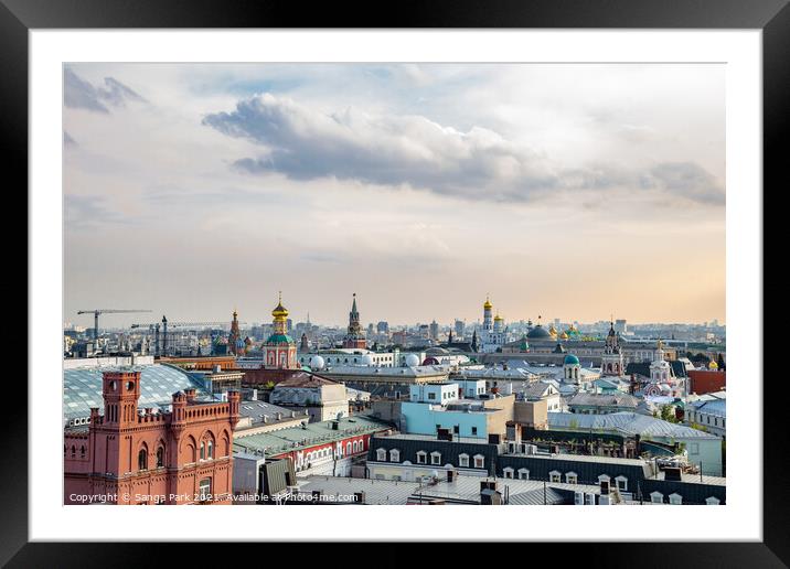 Panorama view of Moscow city Framed Mounted Print by Sanga Park
