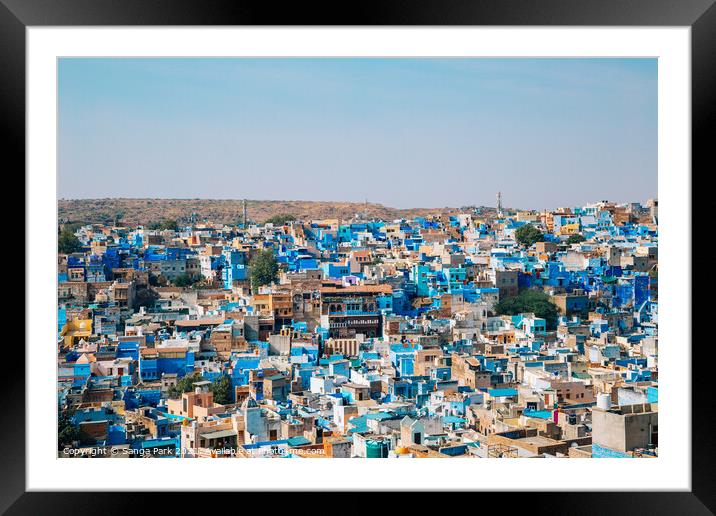 Blue city Jodhpur Framed Mounted Print by Sanga Park