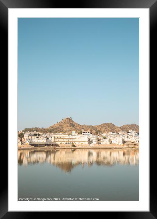 Pushkar lake in India Framed Mounted Print by Sanga Park