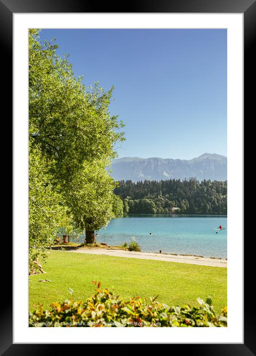 Lake Bled in Slovenia Framed Mounted Print by Sanga Park