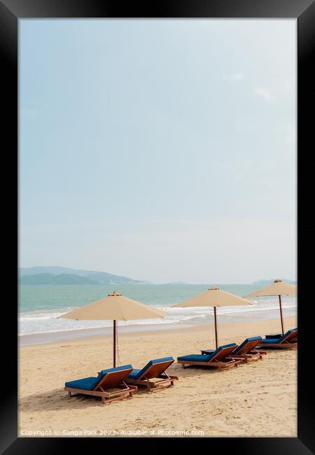 Nha Trang beach Framed Print by Sanga Park